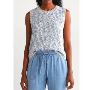 Splendid Elysees Sweater Tank, Medium, Blue